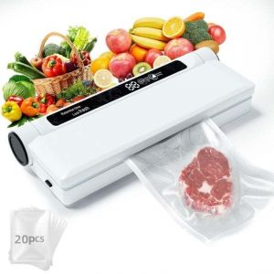 Machine sous vide pour aliments, aspiration puissante de 60 kPa, mode humide/sec, 20 sacs sous vide, minuteur num&eacute;rique, compacte et l&eacute;g&egrave;re, id&eacute;ale