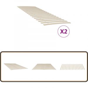 Vidaxl - Sommiers à lattes avec 34 lattes 2 pcs 80x200 cm - Lit Plateforme - Sommier Bois - Sommier Pliable - Lit Double - Cadre Lit