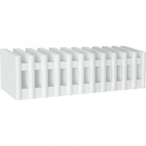 Aufun - Bordure de Jardin en Plastique 12 Pièces Flexible avec Ancres Bordure de Trottoir Clôture Décorative pour Jardin et Pelouse Blanc (12