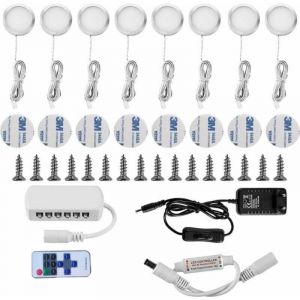 Lampe Sous Meuble led Eclairage Sous Placard Vitrine Spot Encastrable 16W pour Placard Meuble Cabinet Cuisine Blanc Froid 6000K (Lot de 8)