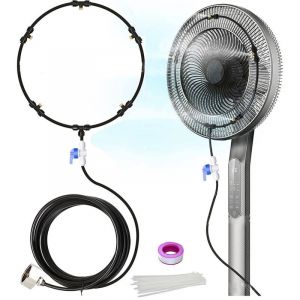 Nazalus- Kit de Brumisation par Ventilateur, Ventilateurs de Brumisation d'eau ,Système de Brumisateurs par Ventilateur, 5M Kit de ventilateur