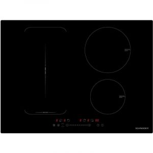 Schneider - SCTI7041N3/1 Table induction noire 70cm 1 zone flexible 4 foyers 7400 w Fonction Plancha