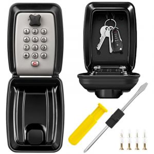 Ouylaf - Boite a Clefs Securisee Exterieur, Grande Boitier a Cle Murale avec Code 12 Chiffres &Eacute;tanche Antirouille Boite &agrave; Cl&eacute; S&eacute;curis&eacute;e,