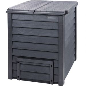 GARANTIA THERMO-WOOD Composteur 600 L brun anthracite, en Carton - Compostage efficace et durable pour votre jardin