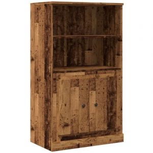 Buffet，Bahut，Meuble de Rangement haut vieux bois 60x35,5x103,5 cm bois d'ing&eacute;nierie CFW59796