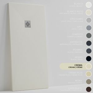 Soulbath - Receveur de Douche -R&eacute;sine -Gel Coat -Texture Lisse/Pierre -Antid&eacute;rapant -Couleur Cr&egrave;me - 150x100- Extra plat 3cm. Standard