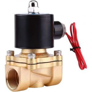 AC 220V 3/4-inch Vanne Électromagnétique Électrique, Électrovanne Normalement Fermée en Alliage de Zinc NC pour le Gaz, Air, Huile, eau