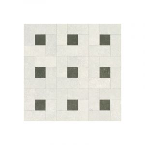 D&eacute;coweb - Sol Vinyle Textile &eacute;conomique - Dalles en pierre et cabochons - Noir et gris - Rouleau de 2m x 2m