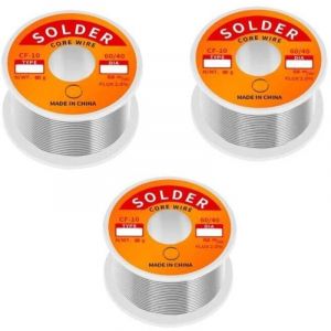 Fil de soudure à noyau de colophane étain-plomb contenant 2 % de flux Sn60-Pd40 (0,8 mm, 50 g) 3pcs aperq