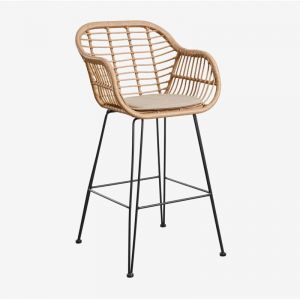 Tabouret haut Zole en osier synth&eacute;tique SKLUM &uarr;75 cm