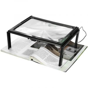 Loupe LED journal pliable ultra mince A4 pleine page loupe loupe lecture loupe loupe avec 3x 4 ampoules LED pour la lecture pour le tricot