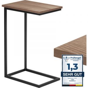 Lamo Manufaktur - table d'appoint table pour ordinateur portable table de canapé table basse mobile table de chevet 45x30x67cm cadre Noir plateau
