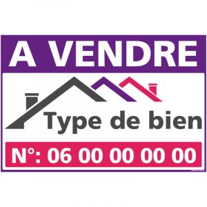 Panneau A Vendre Personnalisable &ndash; Type de Bien & Num&eacute;ro de T&eacute;l&eacute;phone &ndash; Akylux 3,5 mm &ndash; 600 x 400 mm &ndash; Avec &OElig;illets