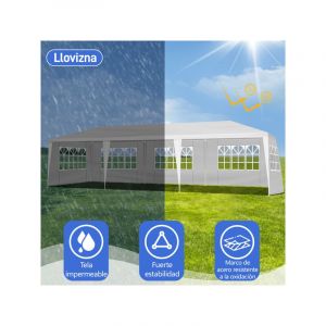 Aiducho - Tonnelle de Jardin Extérieur/ 10 x 30 pieds Tente de Réception avec 5 Parois Amovibles Piquets de Terre et Fenêtre sur Côté