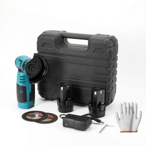 Meuleuse D'angle, 19500RPM 12V Professional Disqueuse Sans Fil, Mini Disqueuse avec 2 Batterie 2.0Ah, Mini Meuleuse d'angle pour Couper, Polir et