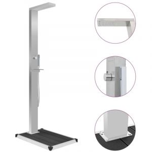 Douche d'ext&eacute;rieur avec receveur de douche WPC Acier inoxydable vidaXL