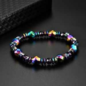 Tuserxln - 1Pc aimant Bracelet minceur perte de poids Bracelet minceur main chaîne ronde hématite magnétique pierre thérapie bij 04 -MEAI3613