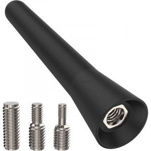 Antenne Voiture FM Dab Antenne Radio Voiture 6,5cm Mini Antenne Voiture Courte, avec 3 Vis M4 M5 M6, avec Fonction de R&eacute;ception FM/AM/Dab Puissante