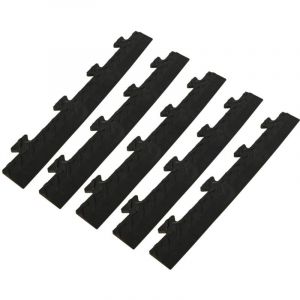 Pack 5 Bordures Males pour Dalle PVC noire Clipsable Sol Antidérapant Carré Garage Atelier PS50CRN/M INTEC