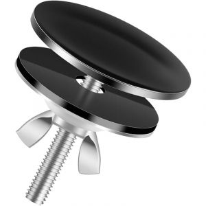 Cache-trou d'&eacute;vier de cuisine de 5,1 cm, couvercle en m&eacute;tal noir en acier inoxydable pour comptoir, bouchon de trou de robinet pour la pr&eacute;vention des