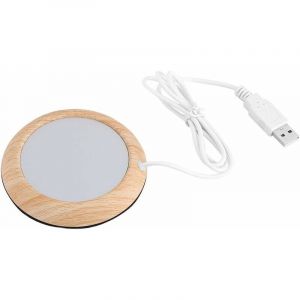 USB Isolation Coasters Creative Grain Tasse Chaleur Boisson Tasse Mat R&eacute;chauffeur Bureau Th&eacute; Lait Caf&eacute; Feutre Chauffe Pad Coaster(Grain en Bois)