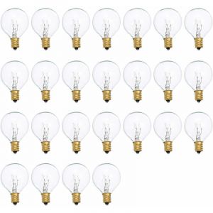 G40 Ampoules Remplacement G40 Ampoule De Tungstene Lampe 7W 220-240V Ampoule Globe Clair E12 Ampoules De Base, 25 Pack, Blanc Froid