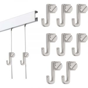 10 Pi&egrave;ces Mini Crochets pour Tableaux, Crochets en Alliage de Zinc Durable, Mini Crochets pour Cimaises, Crochets M&eacute;talliques pour Cimaises Argent&eacute;s