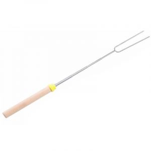 Feiyue - fourchette en acier inoxydable 1 Pc Fourchette à rôtir pour hot-dog Fourchette télescopique en acier inoxydable pour barbecue Manche en bois