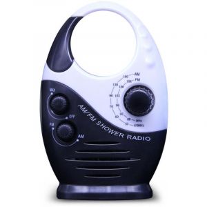 Radio de douche &eacute;tanche, mini radio de douche portable AM ​​FM avec volume r&eacute;glable, radio avec poign&eacute;e sup&eacute;rieure, convient pour