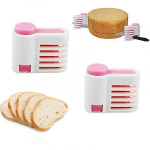 2 PCS DIY Trancheuse &agrave; G&acirc;teau, Trancheuse &agrave; Pain, Trancheuse &agrave; Couches de G&acirc;teau, Outil de Support de Coupe de Tranches &agrave; 5 Couches pour Les Amateurs