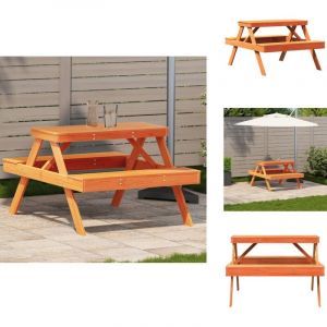 Vidaxl - Table de pique-nique cire marron 105x134x75 cm bois massif pin - Table De Pique-nique - Table De Jardin - Mobilier De Jardin - Table