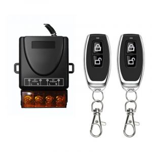 Télécommande sans fil 433 MHz, interrupteur radio, dc 12 v, 24 v, 36 v, 48 v, 12 V-75 v, 40 a, récepteur relais et 2 émetteurs, porte-clés pour