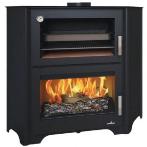 Bronpi - Po&ecirc;le &agrave; bois raccordable avec four Murano - r 14 kW Avec kit air - Avec kit four inox - Avec kit angle