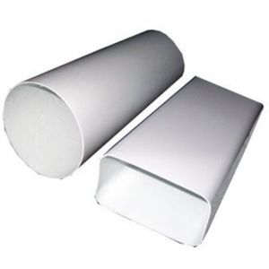 Tube rectangulaire PVC blanc 1,5 m Sortie gaz 110x55 mm r&eacute;f 0501