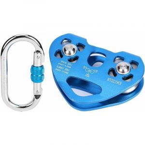 Poulie d'escalade, kit de Chariot à tyrolienne en Forme de cœur Mousqueton Poulie Double Tandem avec Mousqueton en Forme de o pour l'escalade