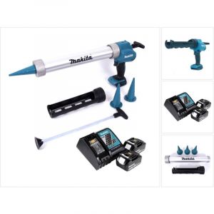 Makita DCG 180 RFX Pistolet &agrave; cartouche sans fil 18 V 300 / 600 ml + 2x batterie 3,0 Ah + chargeur