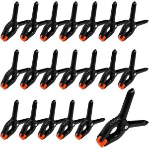 Jeu de 20 Pince &agrave; Ressort, 2 Pouce 70mm Pince Plastique, Pinces de serrage &agrave; une main, Pinces &agrave; Ressort avec Griffe Active, Pince Polyvalente pour