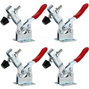 4Pcs Sauterelle de Serrage Pince &agrave; Bascule Horizontale GH-201-B Pince a Levier Horizontal D&eacute;blocage Rapide Serre Joint Sauterelle