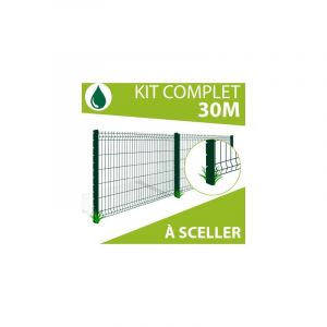 Cloture&jardin - Kit Grillage Rigide Vert 30M - jardipremium - Fil 4/5mm - 1,73 m&egrave;tre