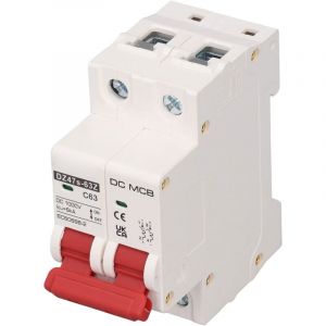 Eosnow - Disjoncteur Solaire étanche IP65 Disjoncteur Miniature dc 2P 1000V 63A 6KA Disjoncteur Solaire dc Installation du Rail din Commutateur de