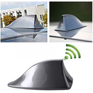 Antenne Requin Voiture Universelle en Forme Antenne D'aileron de Requin - Antenne de Voiture avec FM/AM Radio Signal avec Base adh&eacute;sive &eacute;tanche pour