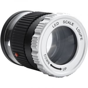 Loupe 40X LED Loupe &eacute;clair&eacute;e Loupe &eacute;clair&eacute;e UV Distance de mise au point r&eacute;glable Loupe de bijoux pliable pour pi&egrave;ces textiles Timbres Gemmes (Noir)