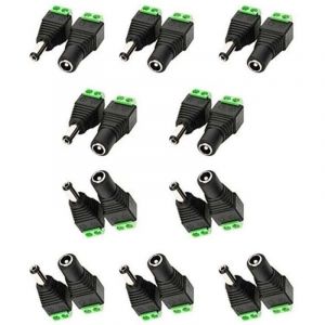 5,5mm x 2,1mm DC Femelle DC M&acirc;le Adaptateur 12V DC Jack Connecteur Prise DC Fiche DC Tonneau pour Cam&eacute;ra CCTV LED Strip Bande LED ou d'autres