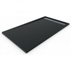 Allstone - Receveur de douche en résine avec cadre premium Toutes les tailles - 6 couleurs - Bonde et grille cadeau - Noir Ral. 9005 70X90 cm