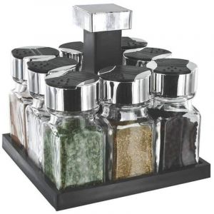 Pr&eacute;sentoir &agrave; Epices avec 8 Pots en Verre