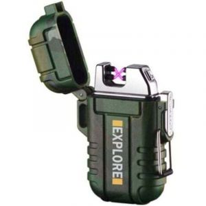 Briquet &eacute;tanche ext&eacute;rieur coupe-vent briquet double arc briquets &eacute;lectriques USB rechargeable-sans flamme-plasma cool briquets pour camping,