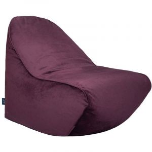 Pouf en velours pour adultes, 100x80 cm Pouf Poire salon int&eacute;rieur, Pouf Chaise relaxants, Fauteuil pouf au design ergonomique et l&eacute;ger - Aubergine