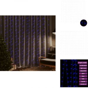 Rideaux lumineux &agrave; led 3x3 m 300 led Bleu 8 fonctions - Guirlande Lumineuse - Rideau Lumineux - D&eacute;coration Noel - Lumi&egrave;res Led - Ambiance Festif