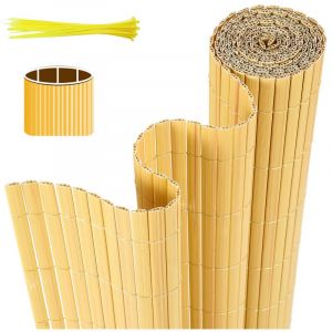 Swanew - Canisse en pvc Brise Vue résistant,pour le jardin, Balcon ou terrasse,Bambou,120 x 500 cm