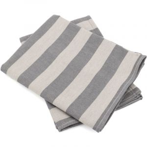 Lot de 2 torchons de cuisine toile coton pat 50x70 cm
